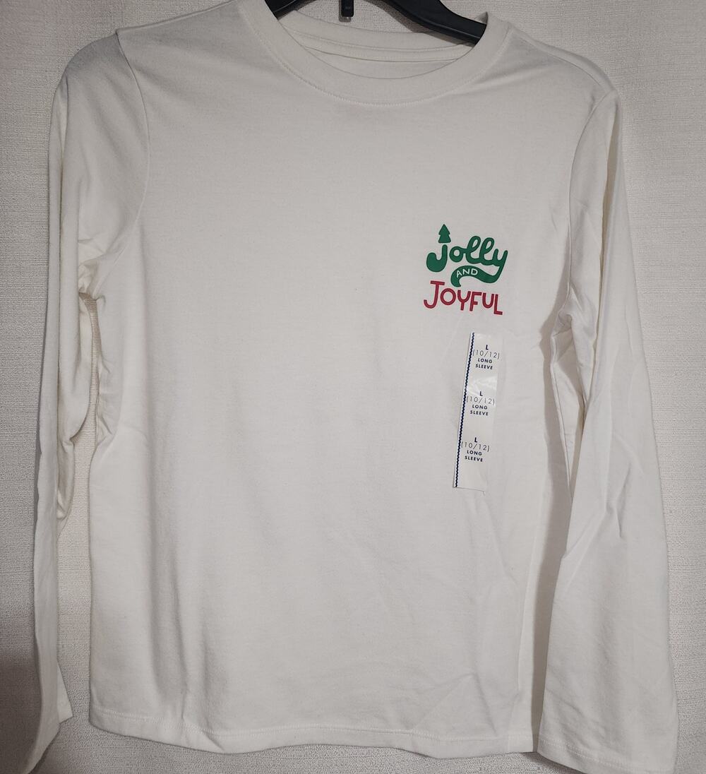 jolly and joyful large sleeve shirt 10/12